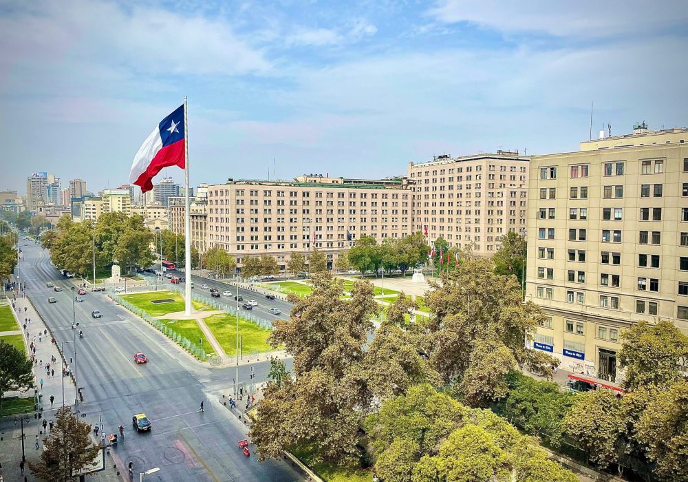 Santiago - Bandeira Chile